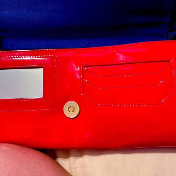Moschino Jeans read and blue clutch gorgeous credit card holder mirror 12x6 - Picture 2 of 4